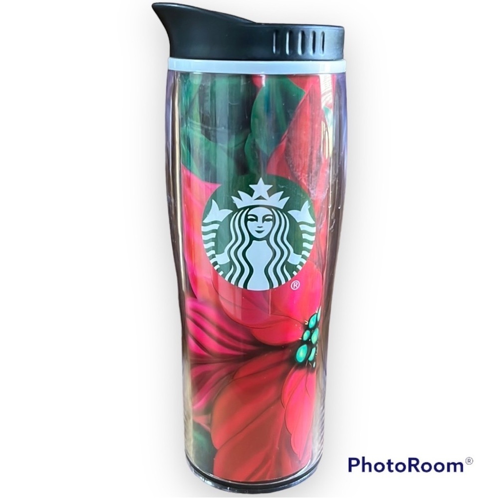 STARBUCKS 2020 16 fl. oz Christmas holiday poinsettia cup see pics for flaws